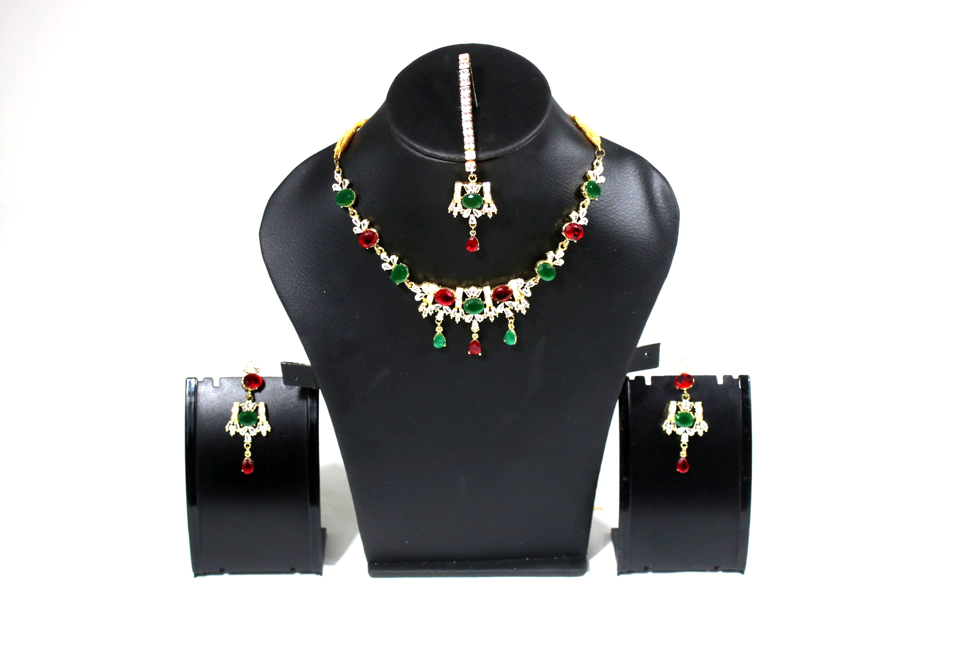 Red Green Golden Jewellery Set