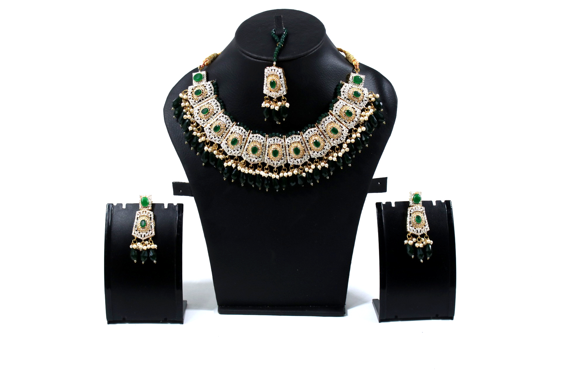 Green Golden White Puls Jewellery Set