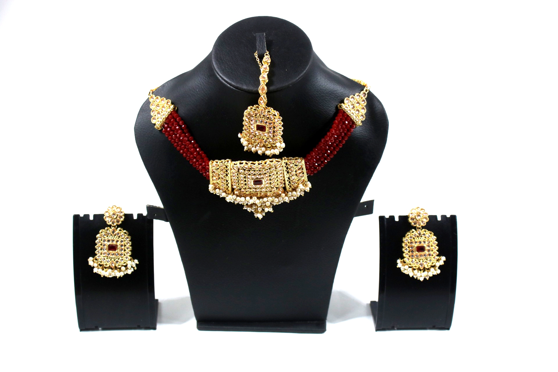 Red Golden Chokar Jewellery Set