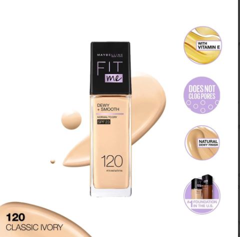 Maybelline Fit Me Foundation Dewy + Smooth SPF 23 #120
