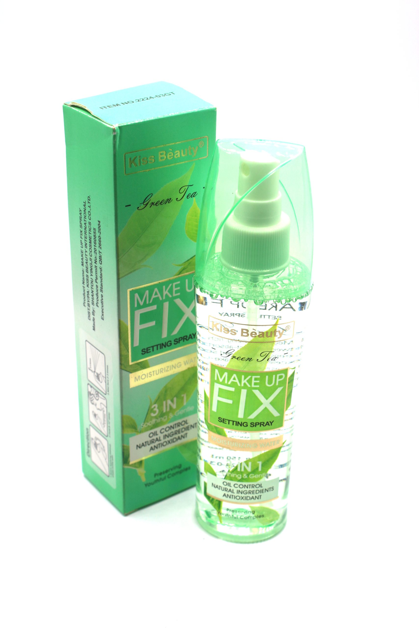 Kiss Beauty Green Tea Make Up Fix setting Spray 150ml