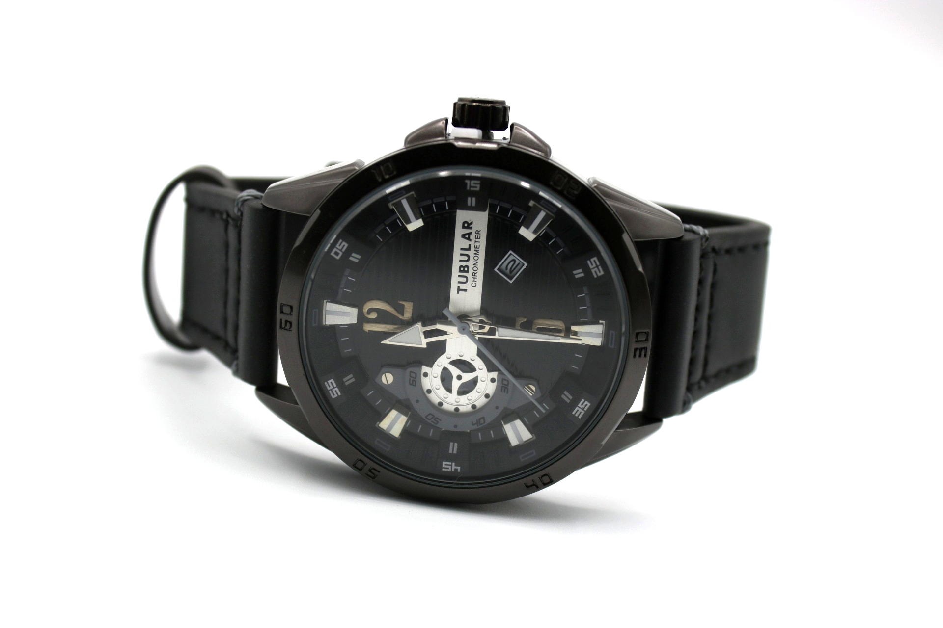 Tublar GreyBlack Gents Wrist Watch